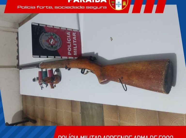 POLÍCIA MILITAR APREENDE ARMA DE FOGO NA ZONA RURAL DE CACIMBAS