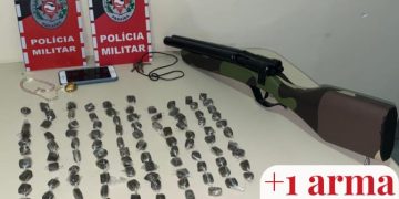 Polícia Militar apreende arma de fogo e drogas na cidade de Sumé