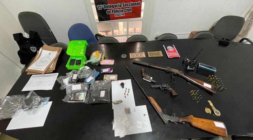 EM PATOS: Operação policial apreende armas de fogo e prende sete suspeitos de integrarem facções criminosas