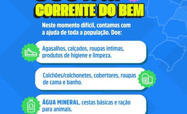 Campanha arrecada doações para vítimas das enchentes no Rio Grande do Sul