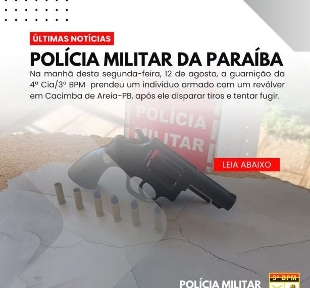 POLÍCIA MILITAR APREENDE ARMA DE FOGO NA CIDADE DE CACIMBA DE AREIA – PB.