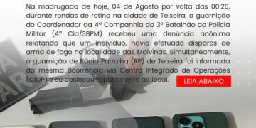 POLÍCIA MILITAR APREENDE ARMA DE FOGO NA CIDADE DE TEIXEIRA