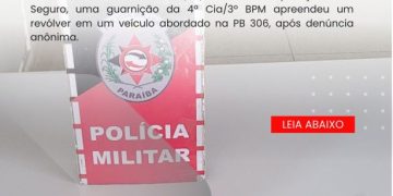 POLICIA MILITAR APREENDE ARMA DE FOGO EM CACIMBAS-PB.