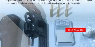 POLÍCIA MILITAR APREENDE ARMA DE FOGO NA NOITE DESTE SÁBADO, EM PATOS.