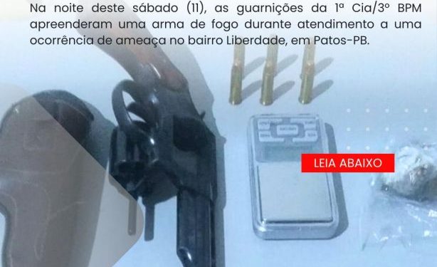 POLÍCIA MILITAR APREENDE ARMA DE FOGO NA NOITE DESTE SÁBADO, EM PATOS. POLÍCIA MILITAR APREENDE ARMA DE FOGO NA NOITE DESTE SÁBADO, EM PATOS.