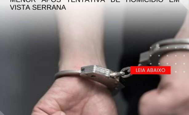AÇÃO RÁPIDA: POLÍCIA MILITAR APREENDE MENOR APÓS TENTATIVA DE HOMICÍDIO EM VISTA SERRANA