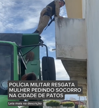 POLÍCIA MILITAR RESGATA MULHER PRESA EM LOCAL DE DIFÍCIL ACESSO EM PATOS