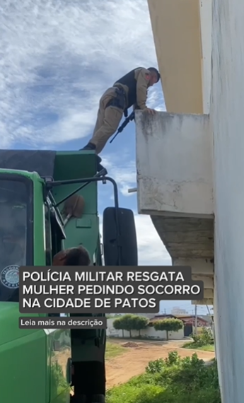 POLÍCIA MILITAR RESGATA MULHER PRESA EM LOCAL DE DIFÍCIL ACESSO EM PATOS