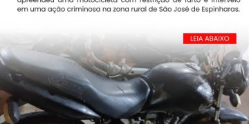 POLÍCIA MILITAR APREENDE MOTO FURTADA E FRUSTRA AÇÃO CRIMINOSA NA ZONA RURAL DE SÃO JOSÉ DE ESPINHARAS.